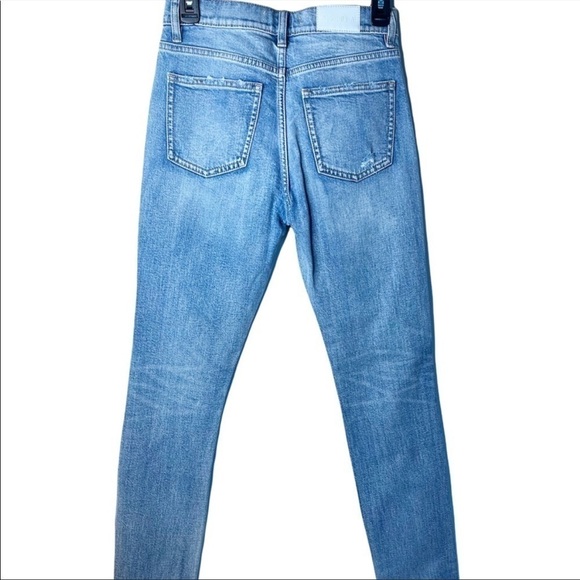 PISTOLA Distressed Button Fly High Rise Denim Jeans Size 25 in Medium Blue - Picture 6 of 16